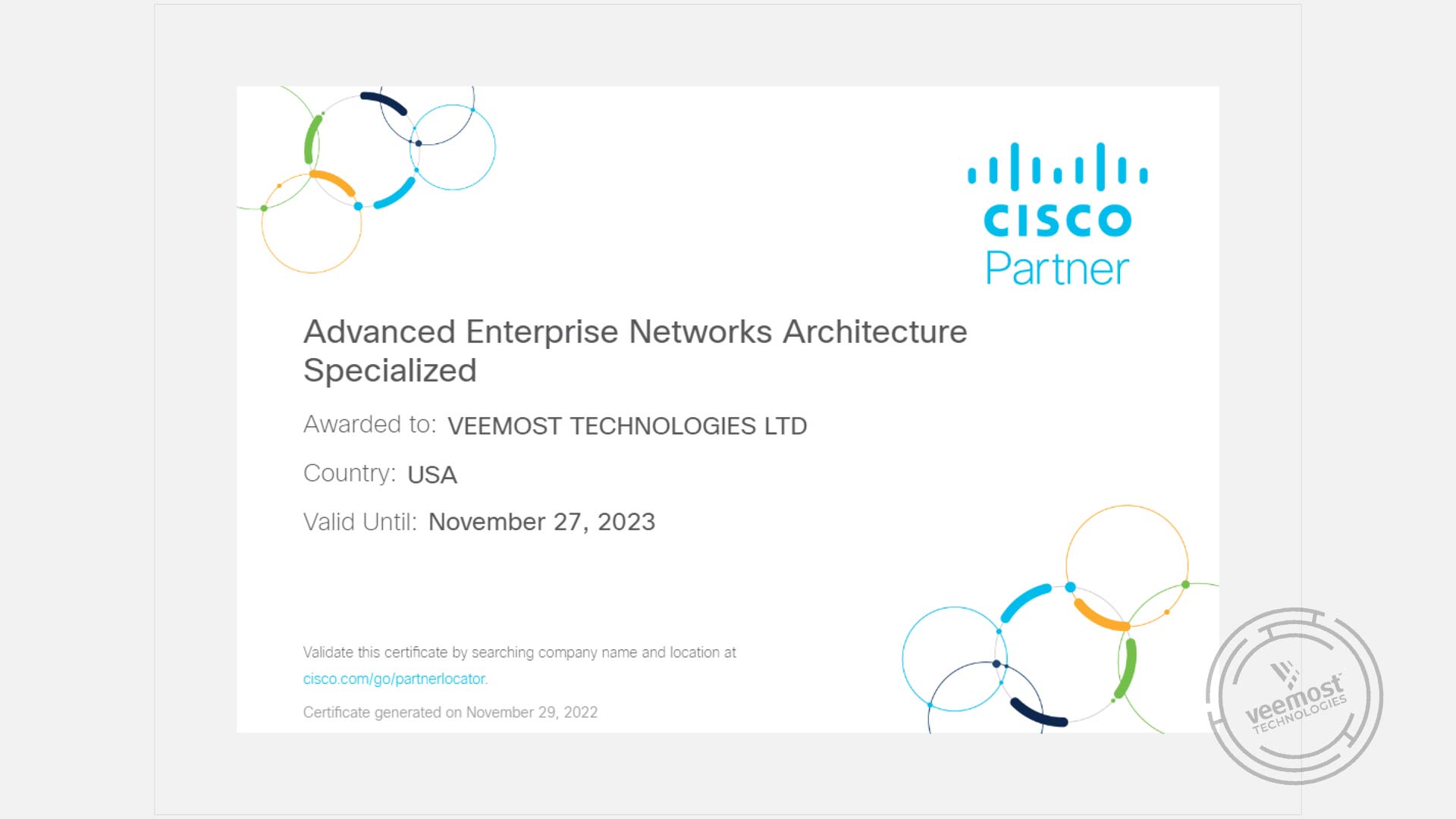Cisco Advanced Enterprise Networks Architecture Specialization